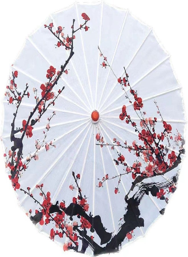 Bestage 33" Handmade Oiled Parasol Bamboo Silk Umbrella Chinese Japanese Art Classical Dance Umbrella Plum Blossom for Wedding Parties Photography Costumes Cosplay Decoration and Other Events - Image 1